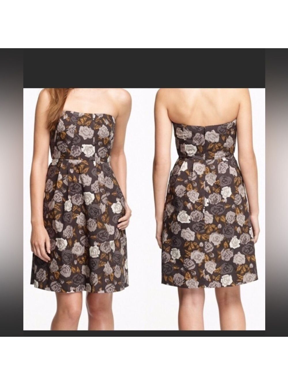 J. Crew | Marielle Strapless Floral Dress With Pockets | Size 6 cottagecore boho